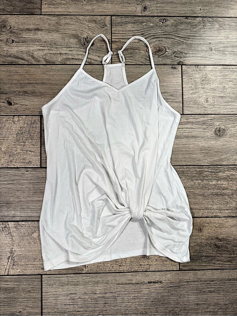 Twist Front White Camisole